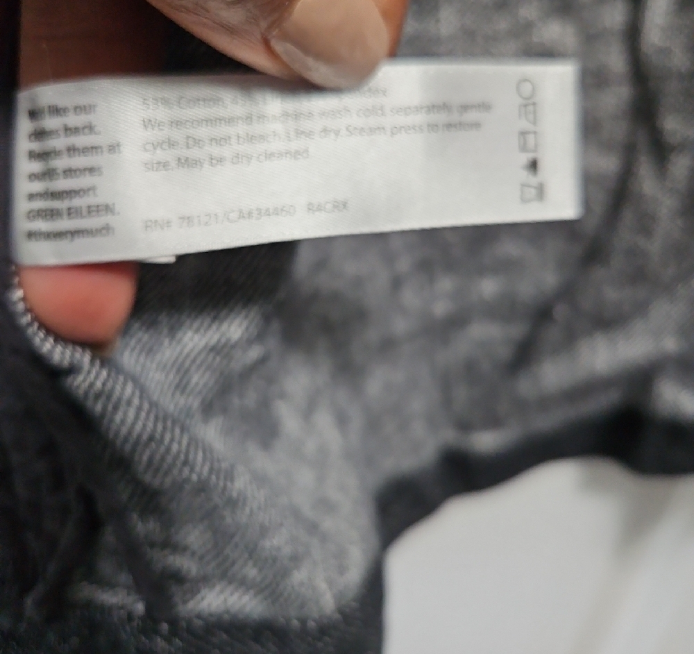 Eileen Fisher Black Military Jean Jacket - Picture 8 of 9